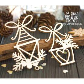 Чипборд Два новогодних фонарика, 62*39 мм от Scrapbox