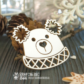 Чіпборд Шапка ведмедик з відворотом, 40 * 46 мм від Scrapbox