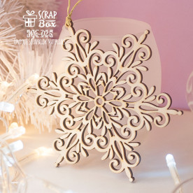 Деревянное украшение Снежинка 100*115 мм от Scrapbox