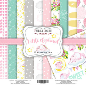 Набор скрапбумаги "Little elephant", 10 л, 20*20 см Фабрика Декора