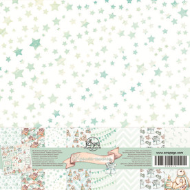 Набір скраппаперу Крихітка - синочок 8 аркушів + картинки 30x30 см ScrapEgo