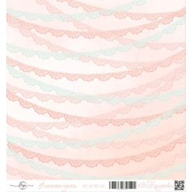 Лист односторонней бумаги Кружева 30х30 см ScrapEgo