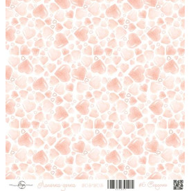 Лист одностороннього паперу Сердечко 30х30 см ScrapEgo