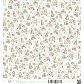 Лист одностороннього паперу Зайка 30х30 см ScrapEgo