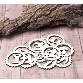 Чіпборд набір Цифри в колі 12 місяців 12шт 40 * 40мм vl1142 Valeo