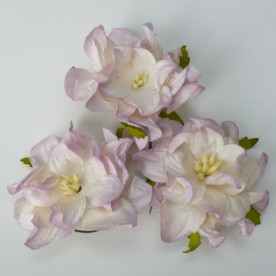 Декоративна квітка гарденії кремово-бузкового кольору, 7 см.