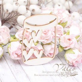 Чипборд Баночка с сердечками 45*67мм vl2017  Valeo