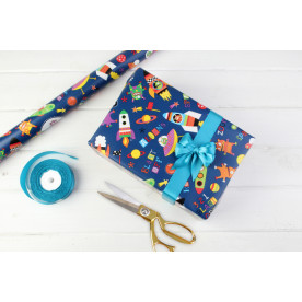 Рулон упаковочной бумаги, Монстрики в космосе, 70 см, 9 м