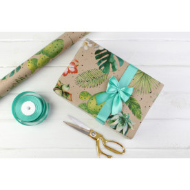 Рулон пакувального паперу, Тропіки на Kraft, 70 см, 9 м