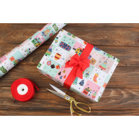 Пакувальний папір, Новорічний мікс, 80 г / м², 87х61 см