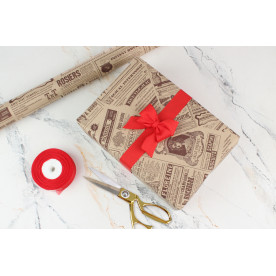 Пакувальний папір крафт, Газета коричневий, текст вінтаж, 8х0,7м, 70 г/м2