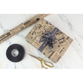 Папір пакувальний в рулоні, Газета крафт чорна, 8 м/ 70 см, 70 г/м2