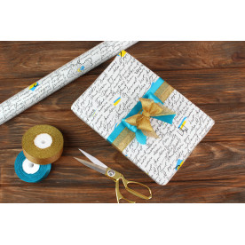 Папір пакувальний крафт білий в рулоні Газета Україна (0,7м х 8м) 70г/м²