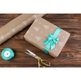 Бумага упаковочная новогодняя рулонная, Ёлочки, 8х0,7м, 80 г/м²