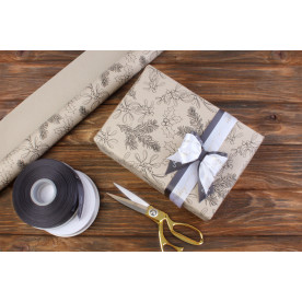 Папір пакувальний новорічний, Гілка, 8х0,7м, 80 г/м²