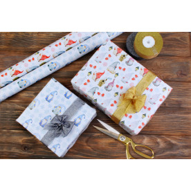 Упаковочная бумага, Красные гномики, 80 г/м2, 87х61 см