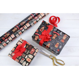 Упаковочная бумага, Подарочки, С Новым годом! 80 г/м2, 87х61 см