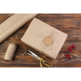 Упаковочная бумага в рулоне, Крафт темный, 10 м, 70 см,  75 г/м²