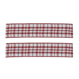 Репсова стрічка в клітинку червоний колір, 9 мм, 90 см