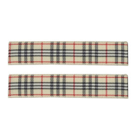 Репсова стрічка в клітинку бежевий колір, 9 мм, 90 см