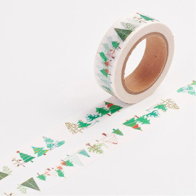 Паперовий скотч Зелені деревця, 15 мм, 10 м