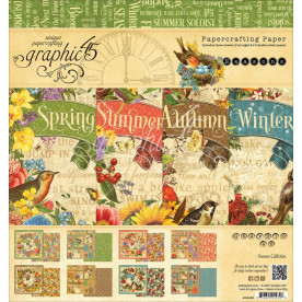 Набір скраппаперу Seasons 20х20 см 8 двустор. аркушів Graphic 45