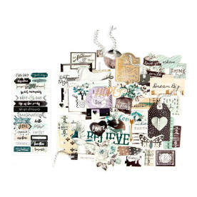 Набір вирубування Zella Teal Ephemera з фольгою 66 шт.