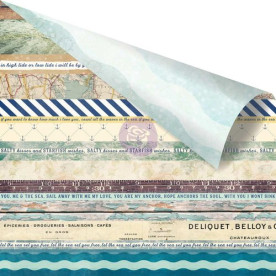 Двосторонній скраппапір La Fontanette - St. Tropez з фольгою Prima