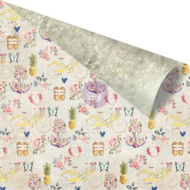 Двусторонняя скрапбумага Plage de la Bouillabaise - St. Tropez с фольгой Prima