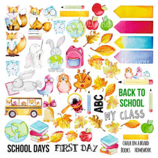 Лист с картинками для вырезания "Cool school", 30*30 см Фабрика Декора
