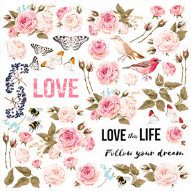 Лист с картинками для вырезания "Sensual Love", 30*30 см от Фабрика Декора