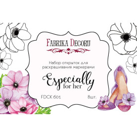 Набор открыток для раскрашивания маркерами Especially for her Фабрика Декора