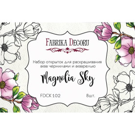 Набор открыток для раскра- шивания аква чернилами Magnolia sky Фабрика Декора
