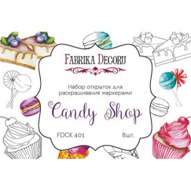 Набір листівок для розфарбовування чорнилом і аквареллю Candy shop