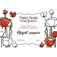 Набор открыток для раскрашивания маркерами Bright poppies Фабрика Декора
