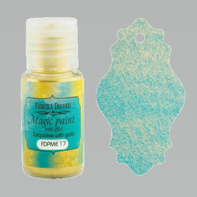Сухая краска Magic paint with effect цвет Бирюза с золотом, 15мл Фабрика Декора