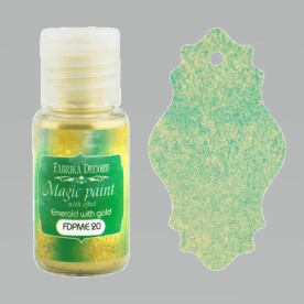 Суха фарба Magic paint with effect колір Смарагд з золотом, 15мл Фабрика Декору