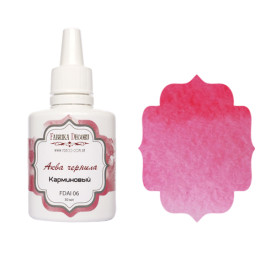 Аква чорнило, колір "кармінові", 30мл Фабрика Декору