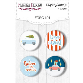 Набор скрапфишек New Year 191, 4 шт, 25 мм от Фабрика Декора