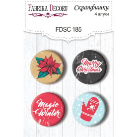 Набор скрапфишек Magic Winter, 4 шт, 25 мм от Фабрика Декора