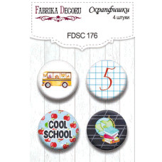 Набор скрапфишек Cool School, 4 шт, 25 мм от Фабрика Декора