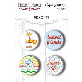 Набор скрапфишек School life, 4 шт, 25 мм от Фабрика Декора