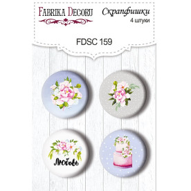 Набір скрапфішек Наша Весілля, 4 шт, 25 мм від Фабрика Декору