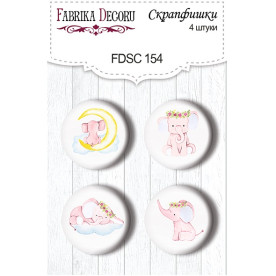 Набір скрапфішек Слоники, 4 шт, 25 мм від Фабрика Декору