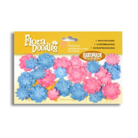 Набір паперових квітів Mini Delphiniums в рожево-блакитних тонах від Petaloo