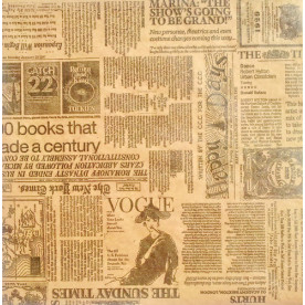 Лист крафт паперу 30Х30 з малюнком Газета, 70 г / м2, Фабрика Декору