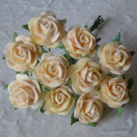 Набір 10 трояндочок 15 мм кольору осіннього золота