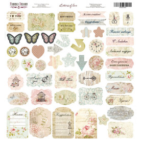 Лист з висічками "Letters of love", 30,5 * 30,5 см від Фабрика Декору