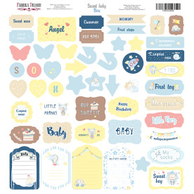 Лист з висічками "Sweet baby boy", 30,5 * 30,5 см від Фабрика Декору