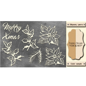 Набор чипбордов "Merry X mas", 10*15 см, крафт-молочный от Фабрика Декора